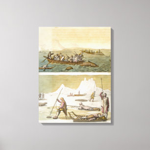 Greenland: Whale fishing and Seal hunting, from 'L Canvas Print