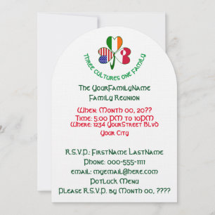 Greenlander Irish American Shamrock Family Reunion Invitation