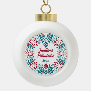 Greenlandic, Juullimi Pilluaritsi Merry Christmas Ceramic Ball Christmas Ornament