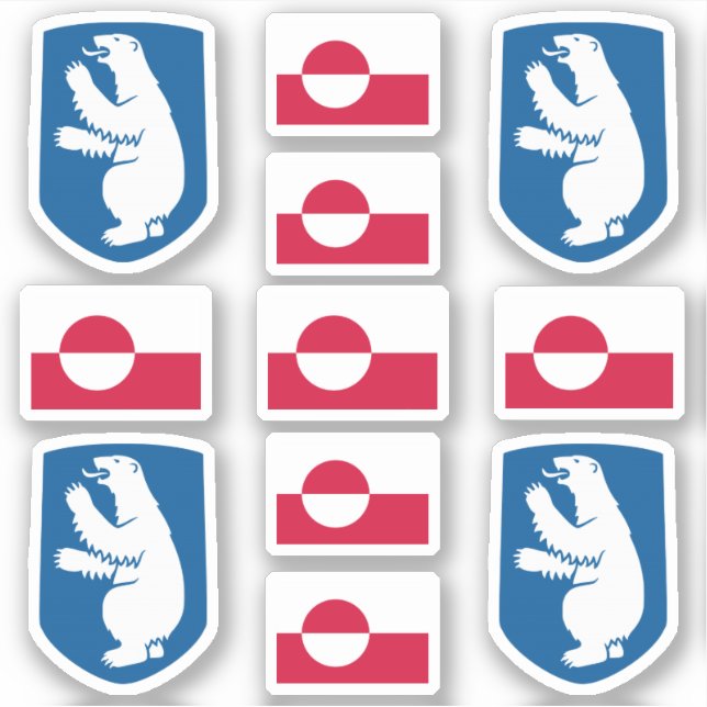 Greenlandic state symbols / coat of arms and flag (Front)