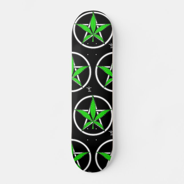 Greenleaf Pentagram Skateboard Black (Front)