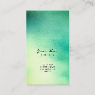Greenly Mint Green Teal Yellow Tropic Ombre Glass Business Card
