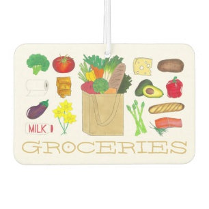 Greenmarket Grocery Shopping Fruit Vegetable Foods Car Air Freshener