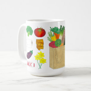 Greenmarket Grocery Shopping Fruit Vegetable Foods Coffee Mug