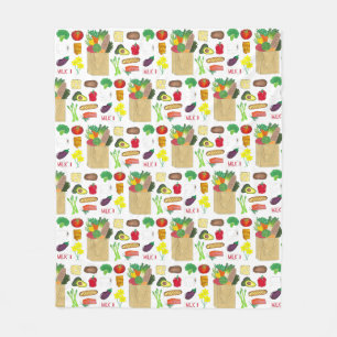 Greenmarket Grocery Shopping Fruit Vegetable Foods Fleece Blanket