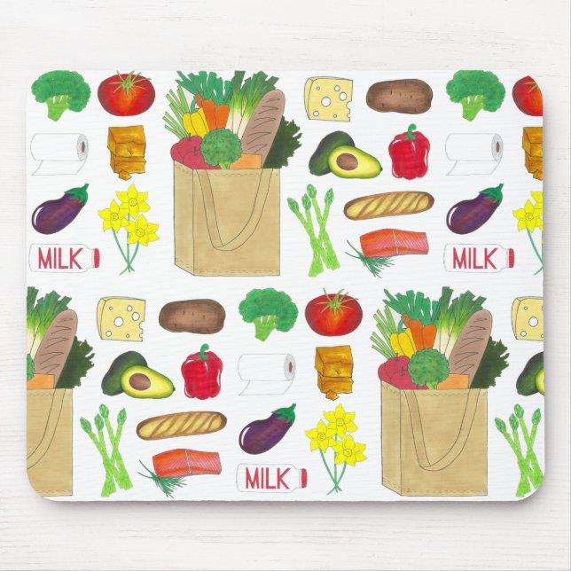 Greenmarket Grocery Shopping Fruit Vegetable Foods Mouse Mat (Front)
