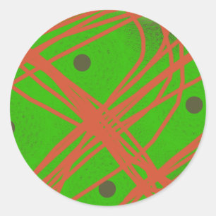 greennery abstract art classic round sticker