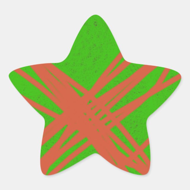 greennery abstract art star sticker (Front)
