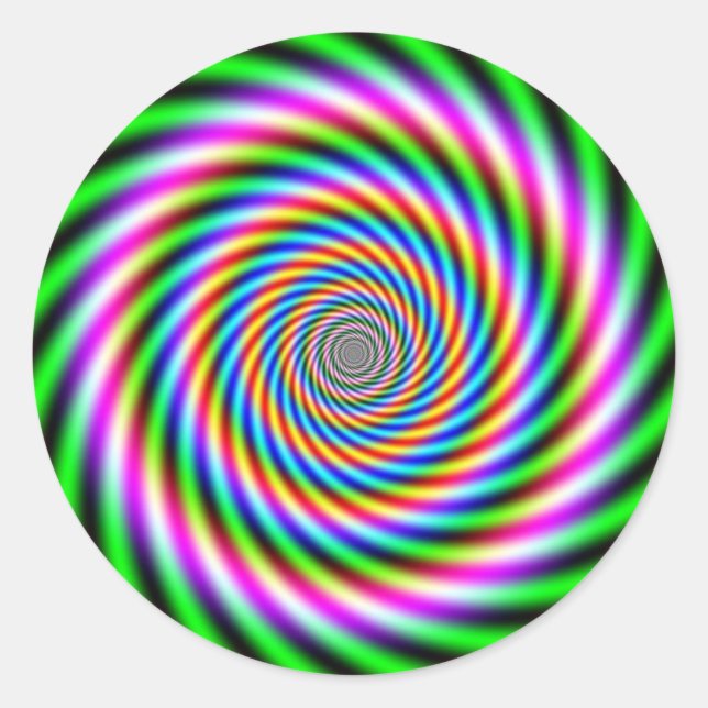 Greenpink Optical Illusion Classic Round Sticker (Front)