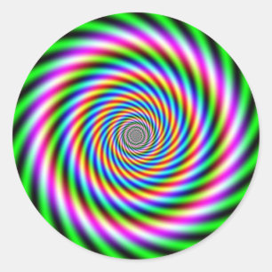 Greenpink Optical Illusion Classic Round Sticker