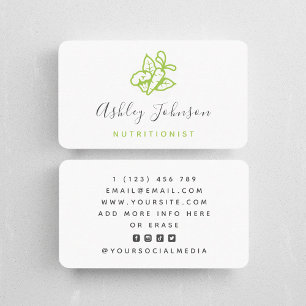 Greens Carrot & Broccoli Nutritionist Social Media Business Card