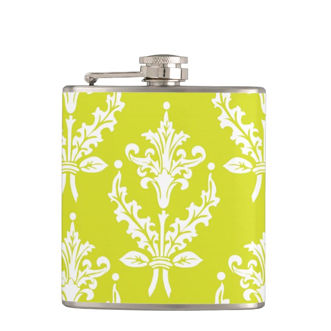 Greens pattern hip flask (Front)
