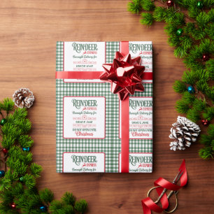 GreenSanta express delivery Christmas Plaid Wrapping Paper