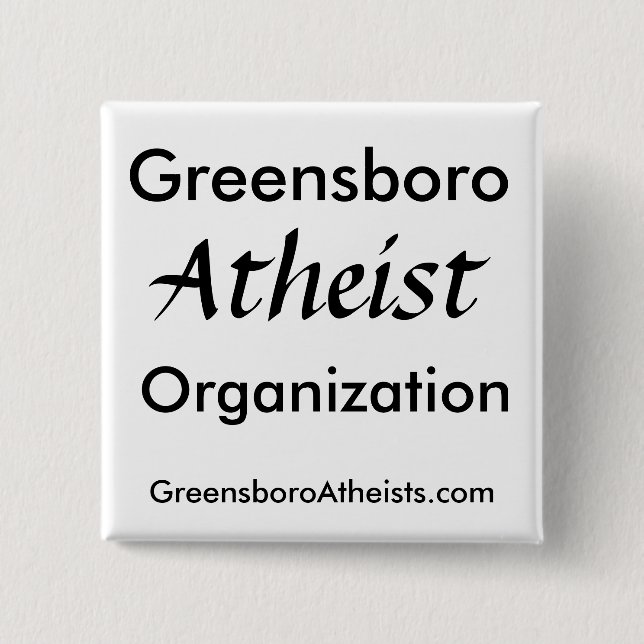 Greensboro, Atheist, Organisation, GreensboroAt... 15 Cm Square Badge (Front)