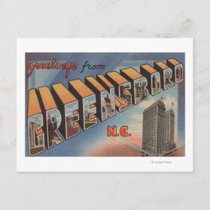 Greensboro, North Carolina - Large Letter Scenes Postcard