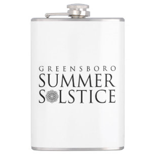 Greensboro Summer Solstice Branding Simple White Hip Flask