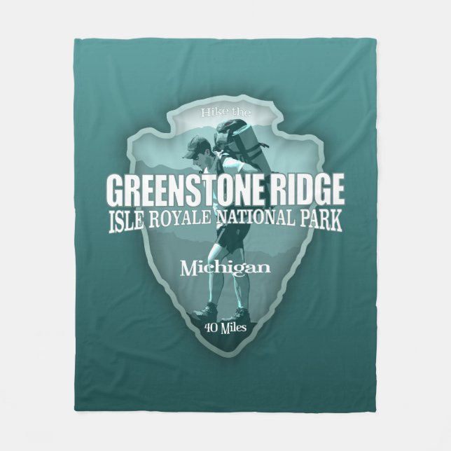 Greenstone Ridge Trail (arrowhead T) Fleece Blanket (Front)