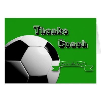 thanks to soccer coach card zazzle co uk soccer coach card