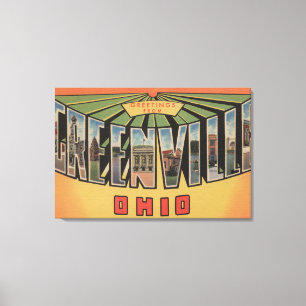 Greenville, Ohio - Large Letter Scenes Canvas Print