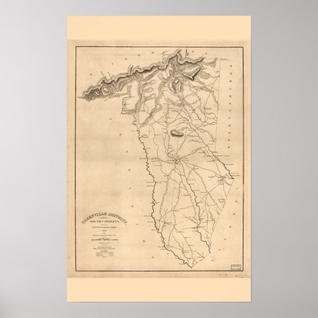 Greenville, SC Historic Vintage Wall Art (Front)