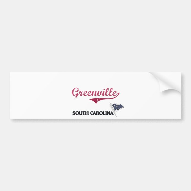 Greenville South Carolina City Classic Bumper Sticker (Front)