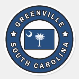 Greenville South Carolina Classic Round Sticker