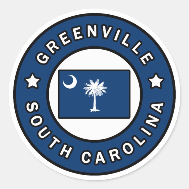 Greenville South Carolina Classic Round Sticker (Front)