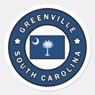 Greenville South Carolina Classic Round Sticker