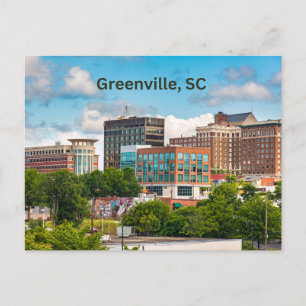 Greenville, South Carolina, Downtown Buildings Postcard