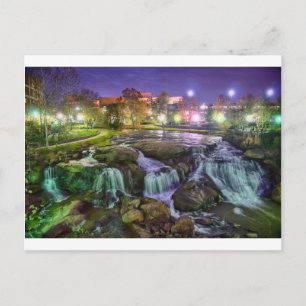 greenville south carolina downtown city night sout postcard