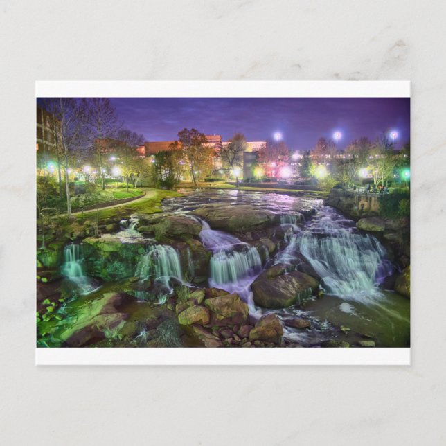 greenville south carolina downtown city night sout postcard (Front)