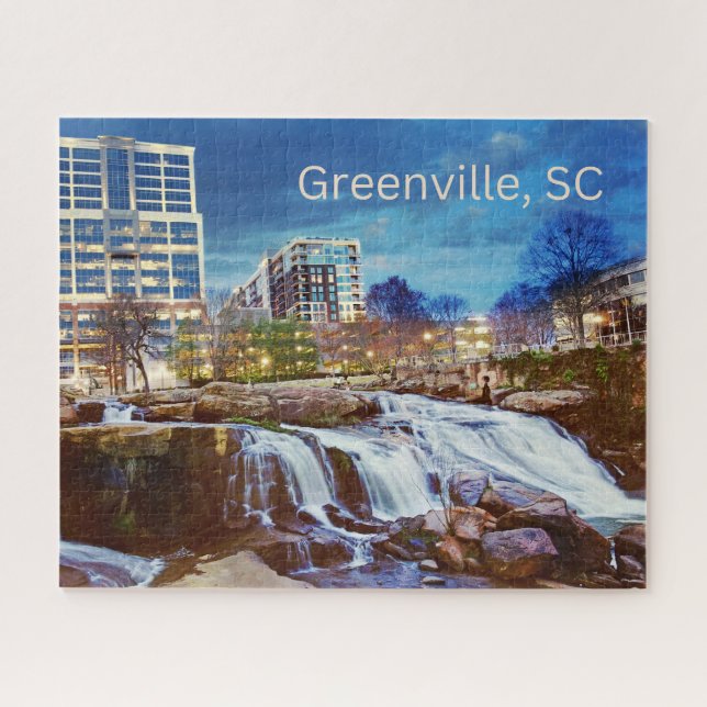 Greenville, South Carolina Downtown Reedy River Jigsaw Puzzle (Horizontal)