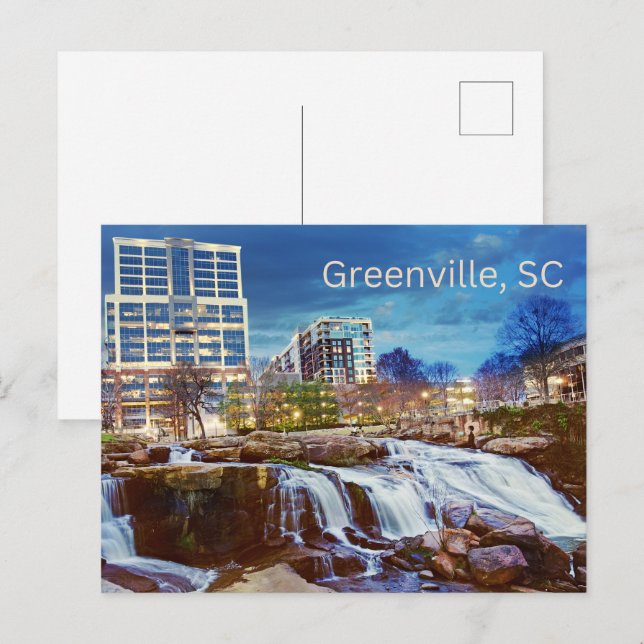 Greenville, South Carolina Downtown Reedy River Postcard (Front/Back)