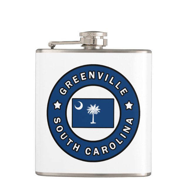 Greenville South Carolina Hip Flask (Front)