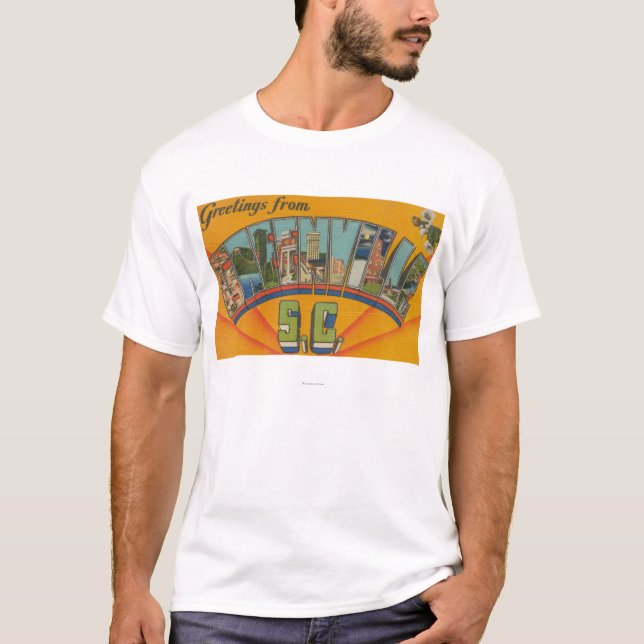 Greenville, South Carolina - Large Letter Scenes T-Shirt (Front)