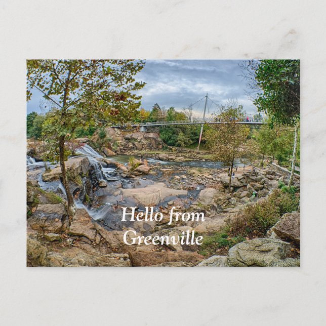 Greenville, South Carolina Reedy River Falls Park Postcard (Front)