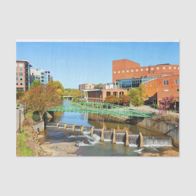 Greenville, South Carolina Reedy River Tissue Paper (Front)