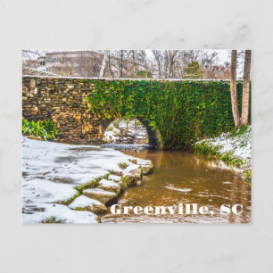 Greenville, South Carolina Snow on Reedy River  Postcard