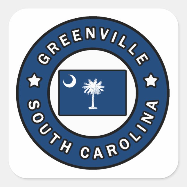 Greenville South Carolina Square Sticker (Front)