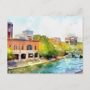 Greenville south carolina Water colour Painting  Postcard