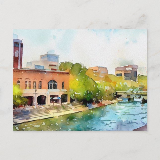 Greenville south carolina Water colour Painting  Postcard (Front)