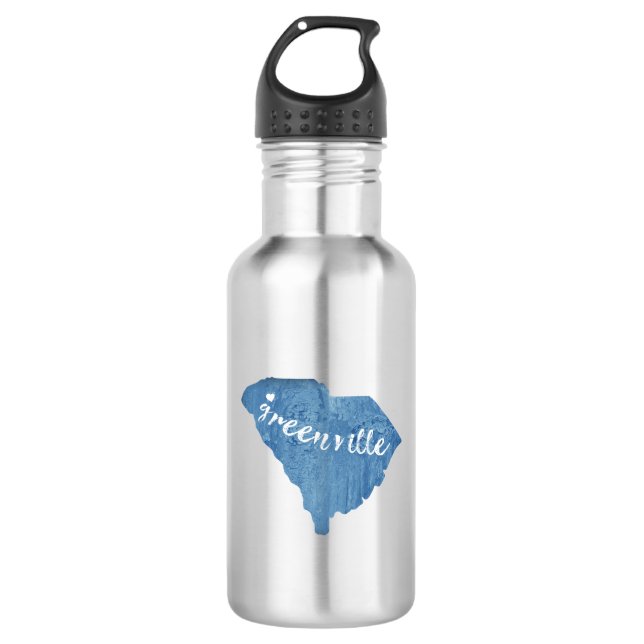 Greenville South Carolina Wood Grain 532 Ml Water Bottle (Front)