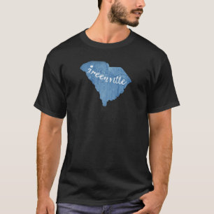 Greenville South Carolina Wood Grain T-Shirt