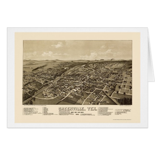 Greenville, TX Panoramic Map - 1886 (Front Horizontal)