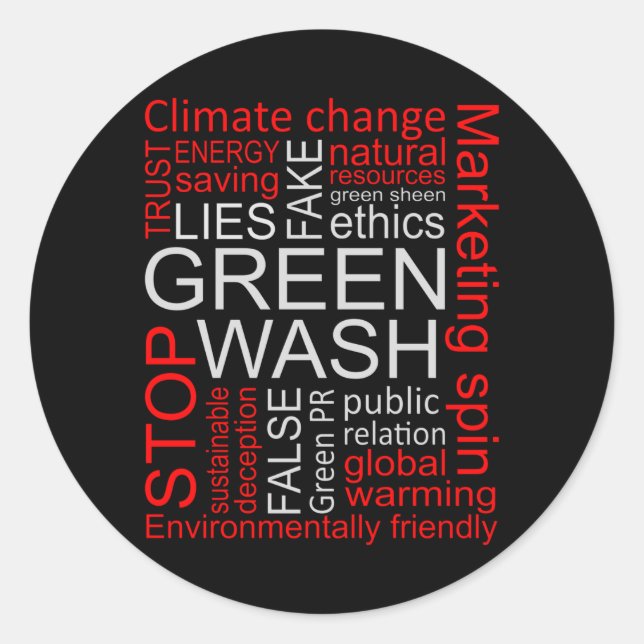 Greenwash Fake Lies Deception Classic Round Sticker (Front)