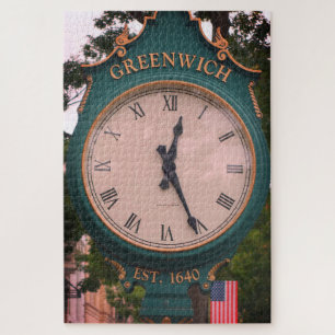 Greenwich Avenue Post Clock, Greenwich, CT Jigsaw Puzzle