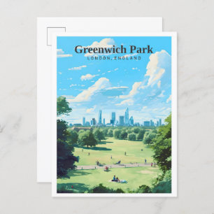 Greenwich Park London England Art Vintage Travel  Postcard