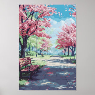 Greenwich Park London England Travel Poster