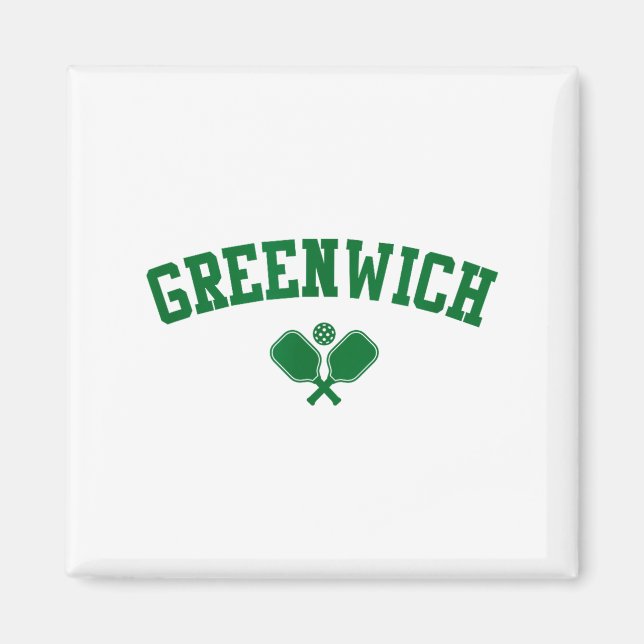 Greenwich pickleball green  magnet (Front)