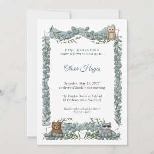 Greenwood Nestlings Boy Baby Shower Invitation